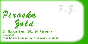 piroska zold business card